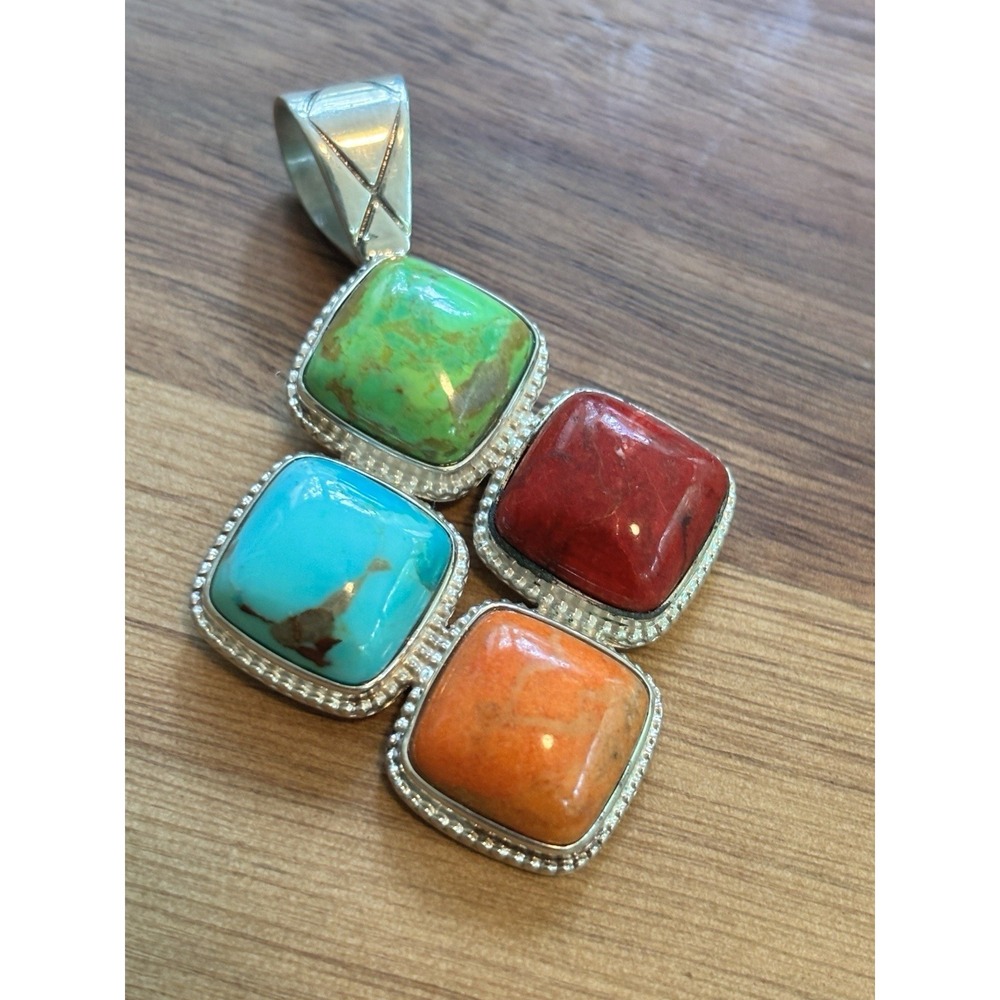 DTR Sterling Multi-color Turquoise Pendant